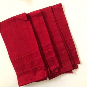 Set of 4 Red linen napkins (19 x 18)